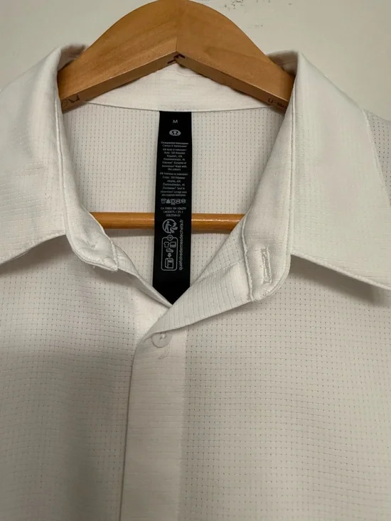 Lululemon Airing Easy Short Sleeve Shirt M White Short Sleeve Stretch - Picture 4 of 4